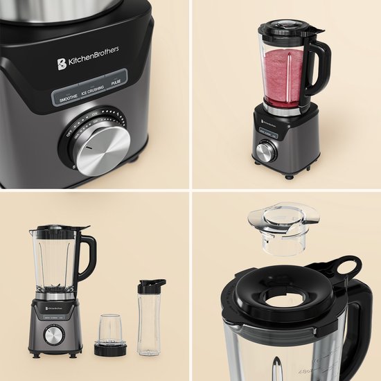 Maybaum Professional blender with cooking function, 30,000 rpm, 1200 W, 1.5 L glass jug, LCD display, automatic programs for soups, soy milk, smoothies