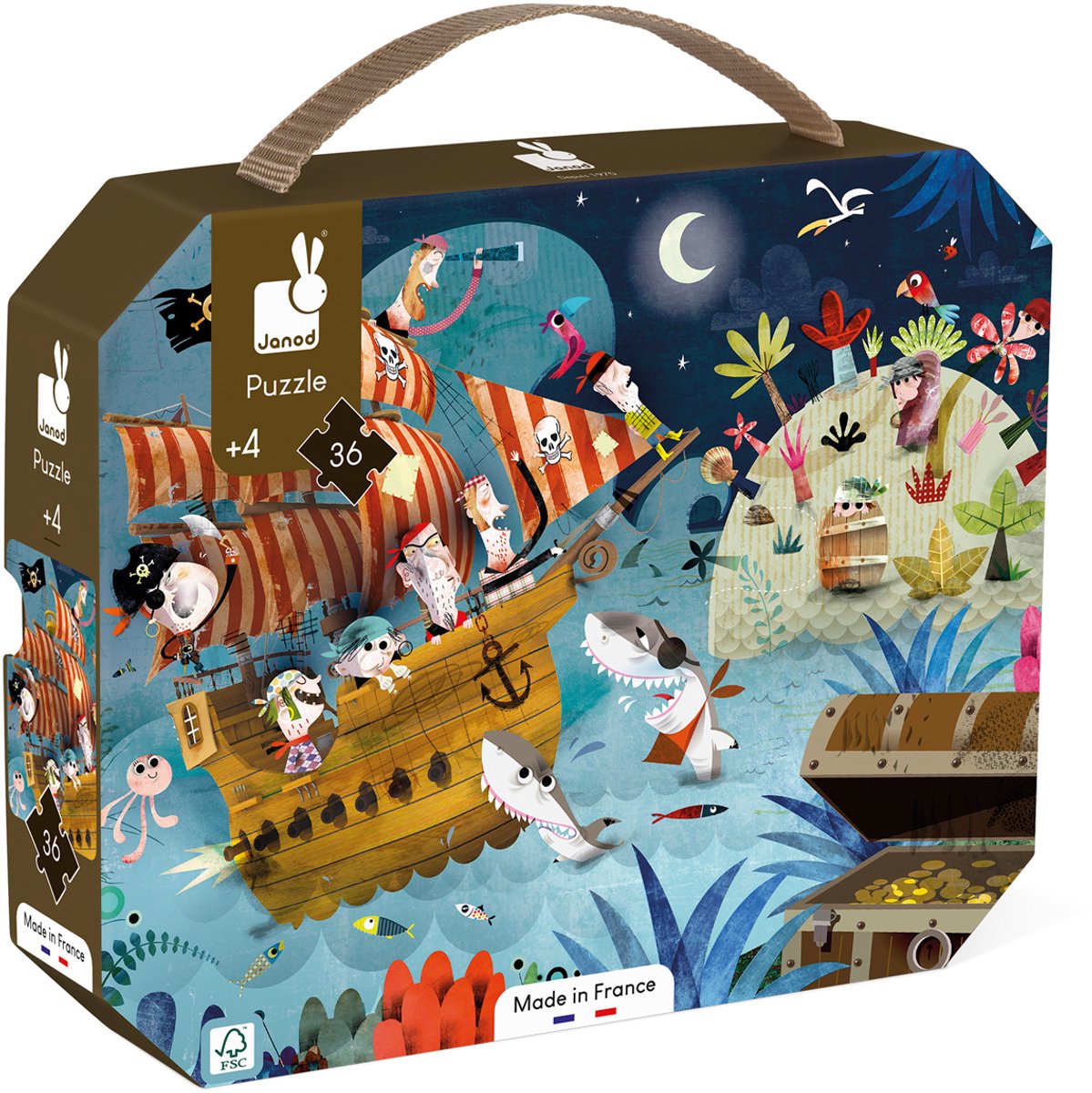 Janod Kinderpuzzle Stadt - 36 Teile Lernspiel Ab 4 Jahren