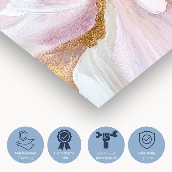 Zachte abstracte bloemenschilderij - Bloem wanddecoratie - Poster natuur - Impressionisme - Vintage poster - Woondecoratie - Poster 50x70 cm