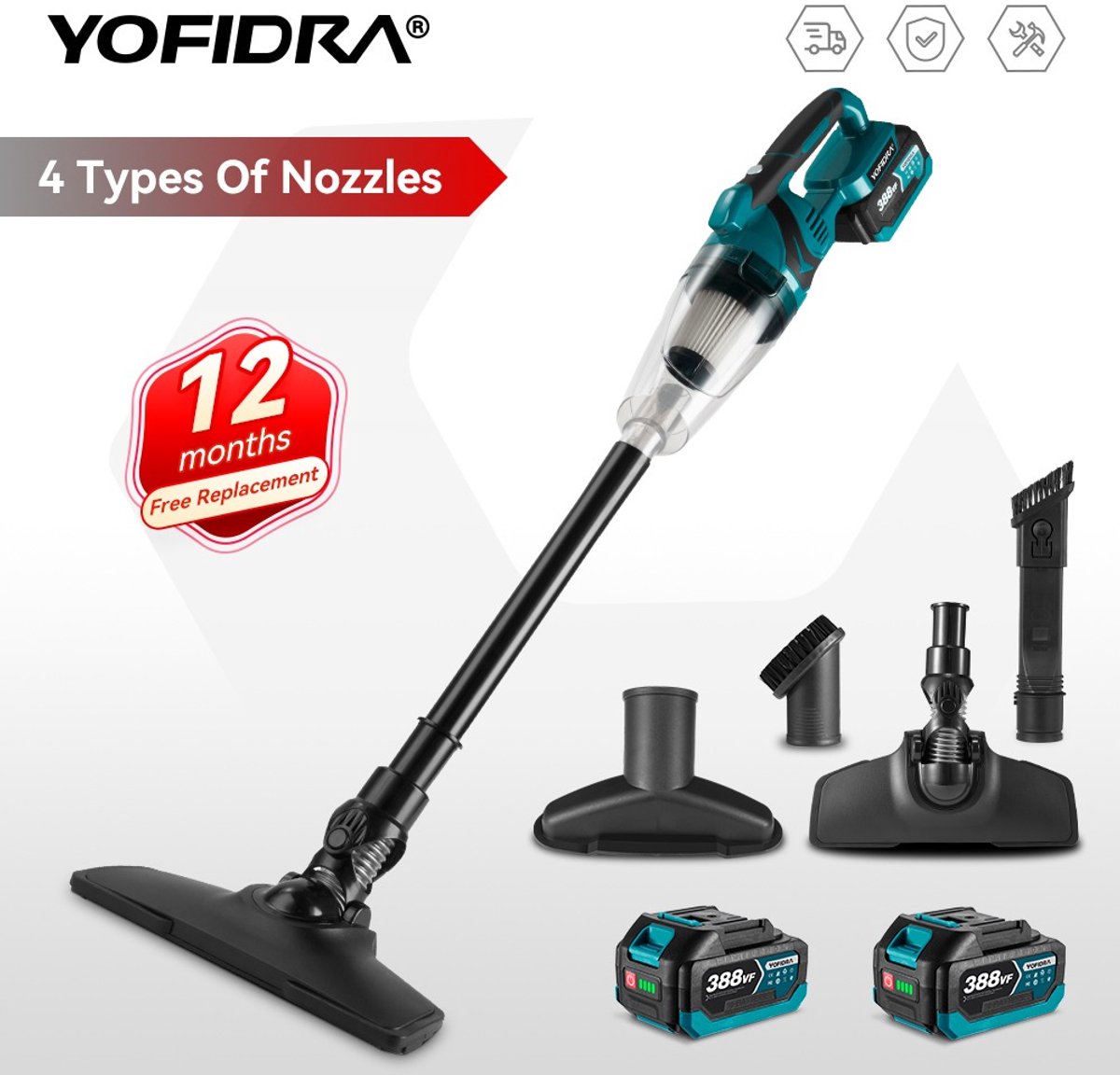 Yofidra Kruimeldief Draadloos 18V Grijs/Blauw - Yofidra - €70,00