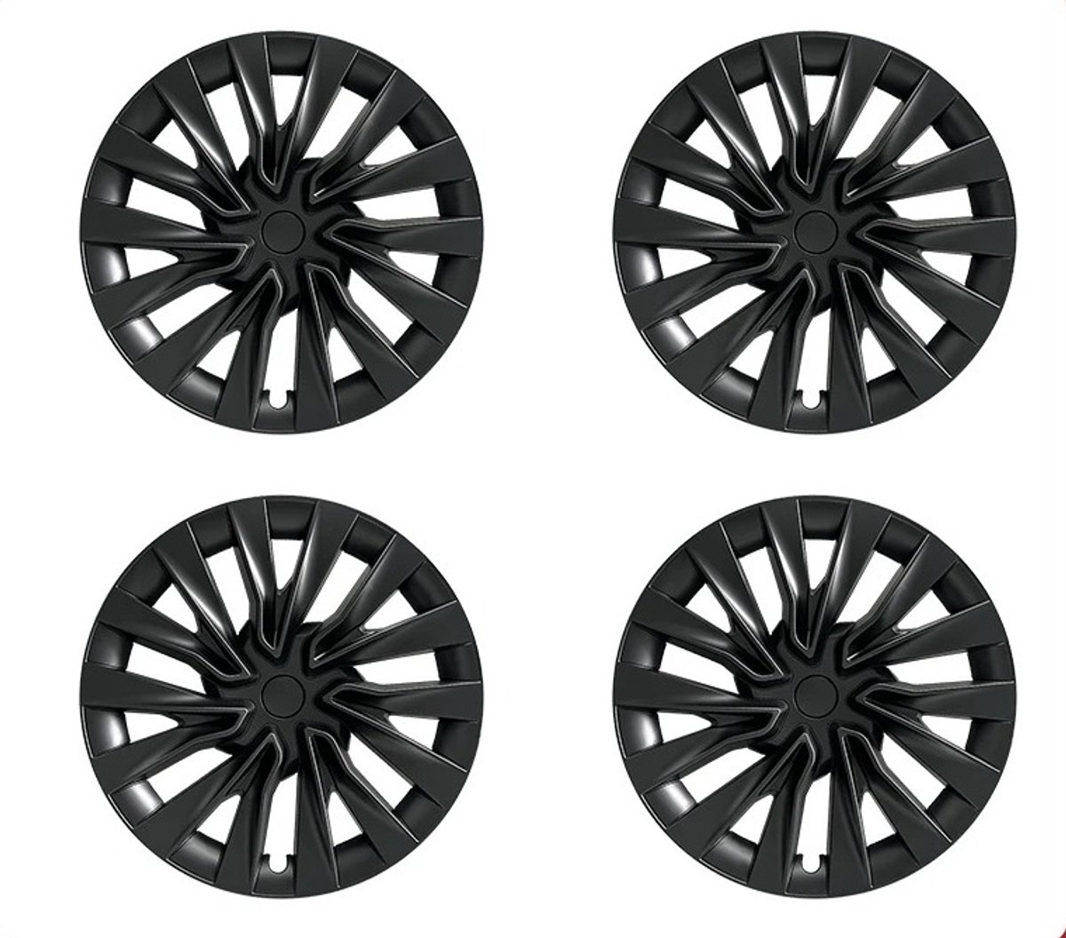 Wieldoppen Tesla Model 3 Highland 2024 – 18 inch Nova Look – Set van 4 – Matzwart – Past op Photon Velgen - Exterieur Accessoires