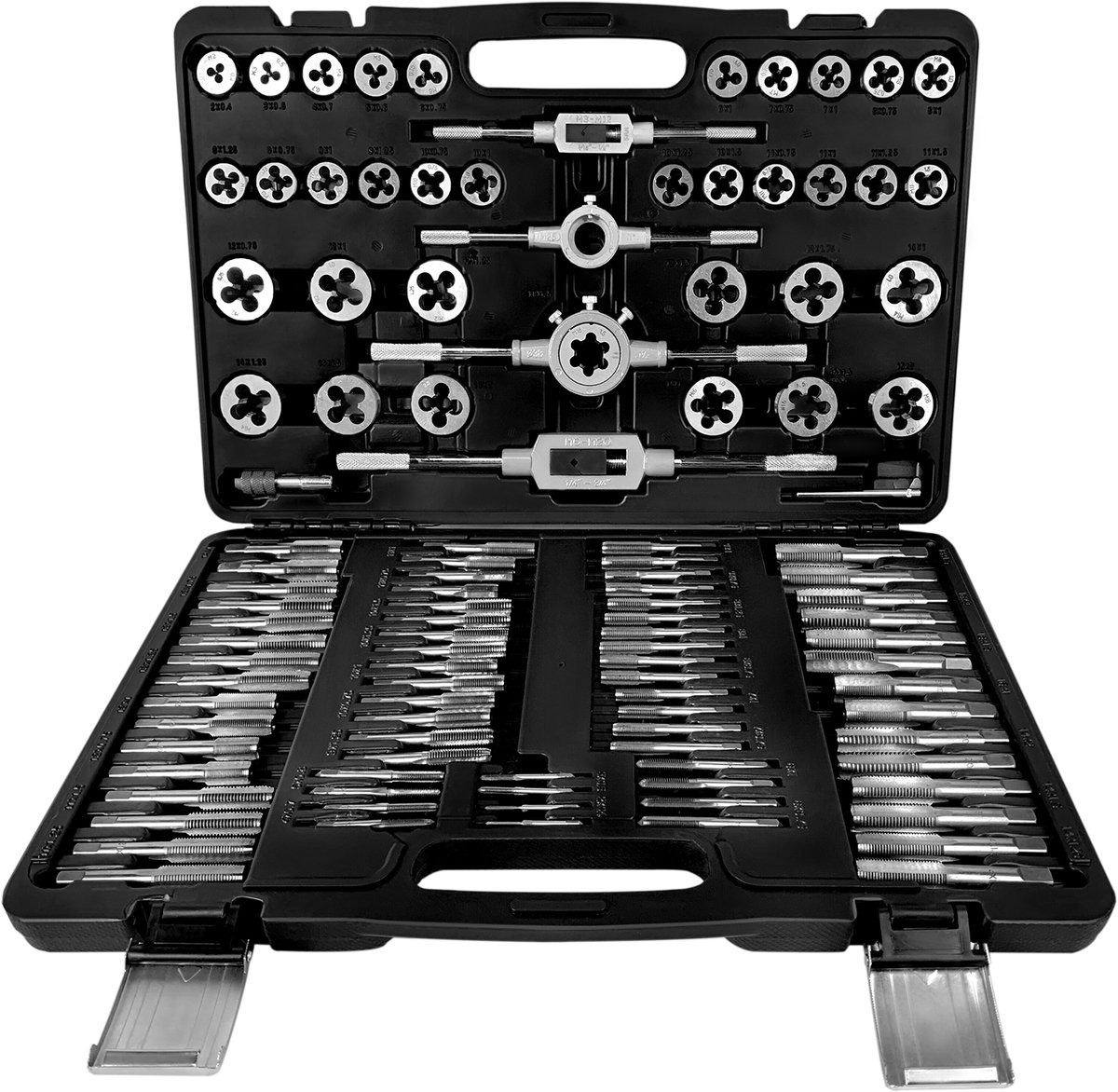 Aufun 110-delige draadknipperset - Grove en fijne draadknipper - Handtapset metrisch M2-M18 - Met opbergdoos