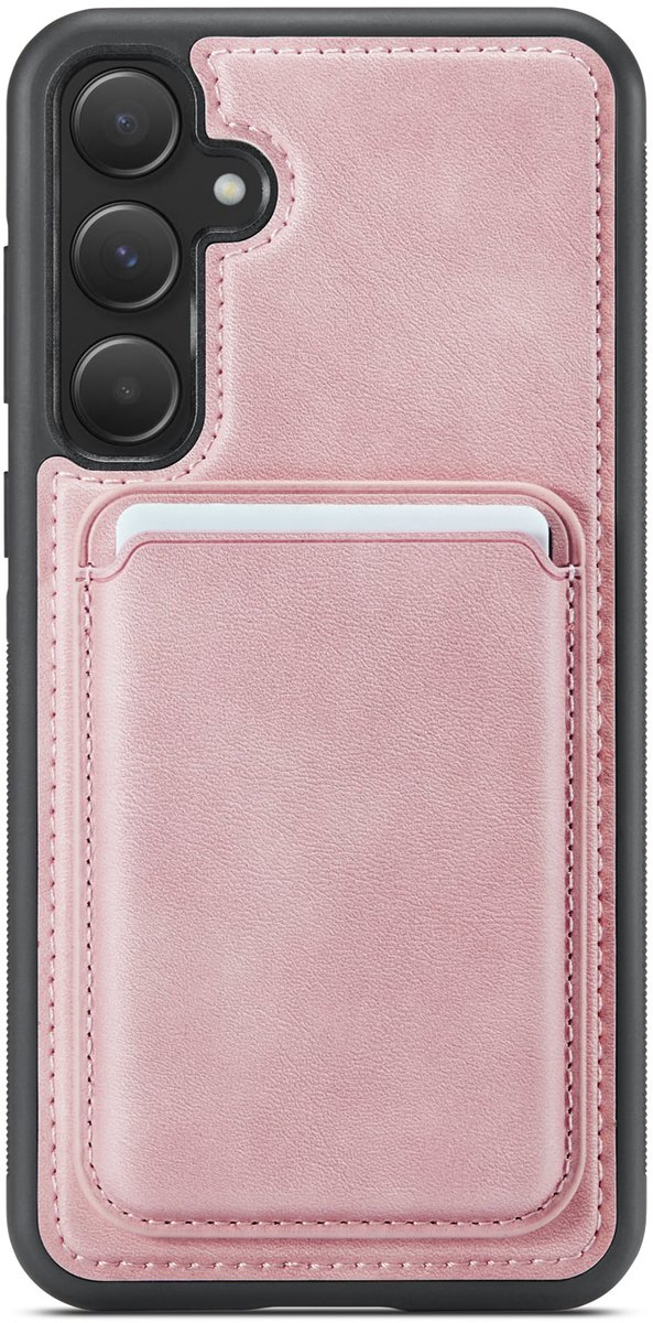 Luxe PU-leer Magnetisch Wallet Backcover Hoesje geschikt voor Samsung Galaxy A16 – Roze – Magnetische Pasjeshouder – Schokbestendig