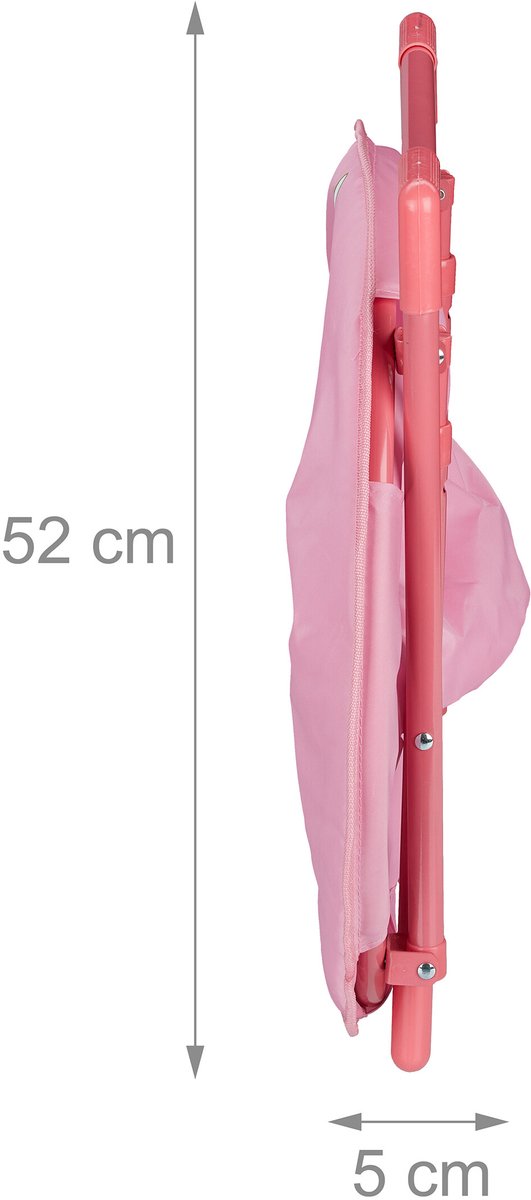 Relaxdays kinderstoel moon chair - inklapbaar - binnen - buiten - eenhoorn - HBD 48x51x48 cm - roze van Relaxdays — afbeelding 4