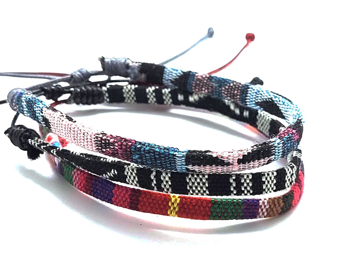 Heren Armbandenset- Touw- Ibiza Armbanden 3 stuks- Zwart Blauw Multicolor- Man- Gevlochten Armband- Festival Armandjes