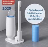 Brosse WC LaNicole® 1.1 avec support autoportante - Brosse WC hygiénique - Avec 10 recharges