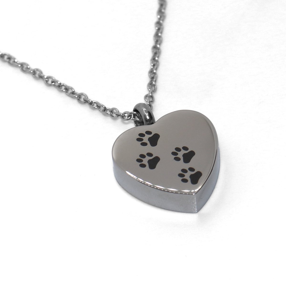 Bol.com Assieraad - Ashanger met ketting en vulsetje - Mini urn - Hart - Dierenpootjes - Zilverkleurig - Hond - Kat aanbieding