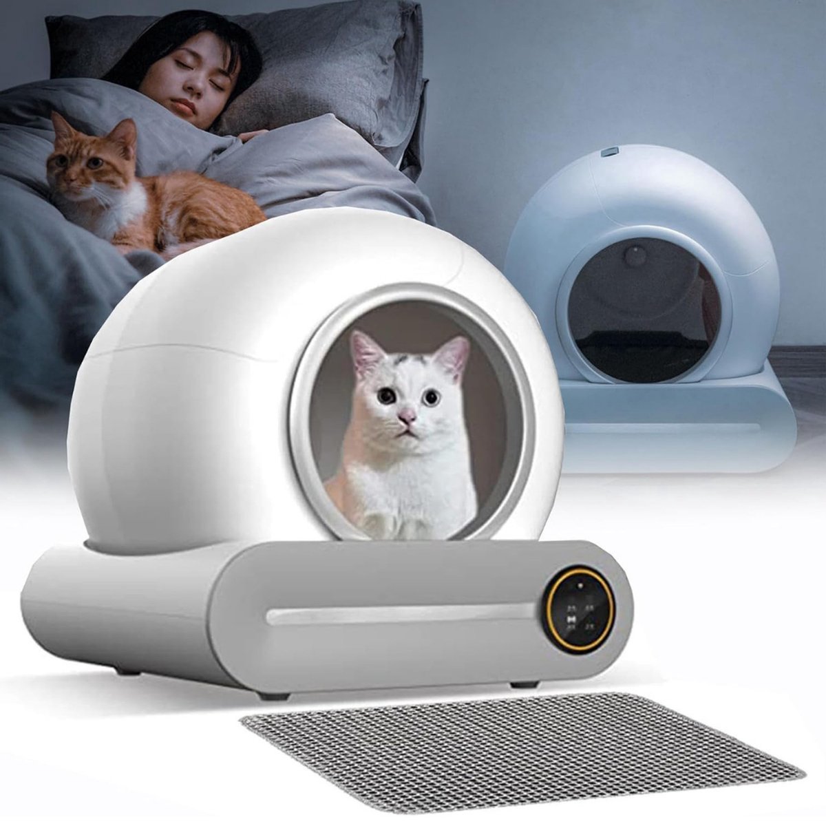 Thuys – Automatische – Zelfreinigende – Elektrische – Kattenmand – Robot – XXL – Inclusief App – 65 Liter Binnenruimte – Inclusief Mat