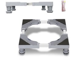Wasmachine Verhoger met 4 Wielen - Verstelbaar Wasmachine Opbouwmeubel - Wasmachine Sokkel - Ook voor Droger, Koelkast
