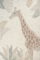 Bol.com the carpet Jungle Kids vloerkleed voor de kinderkamer kindertapijt 3D-effect onderhoudsvriendelijk slijtvast Cream 80 x ... aanbieding