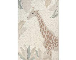 the carpet Jungle Kids – Kindertapijt & Vloerkleed voor Kinderkamer, 3D-Effect – Onderhoudsvriendelijk & Slijtvast – Cream – 80 x 150 cm