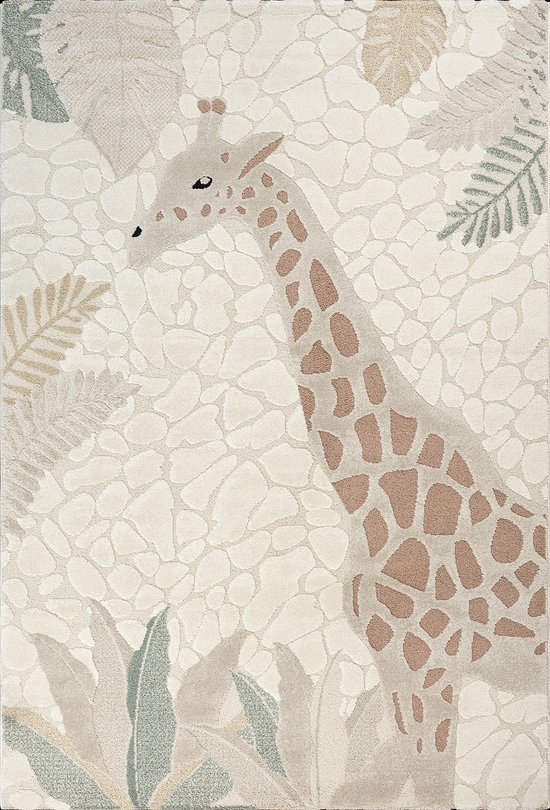 The Carpet Jungle Kids Tapis pour Chambre d'enfant, Tapis pour Enfant, Effet 3D, Facile d'entretien, résistant à l'usure, Crème, 80 x 150 cm