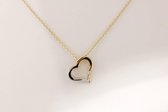 Huiscollectie Gouden ketting hart met diamant 416794081
