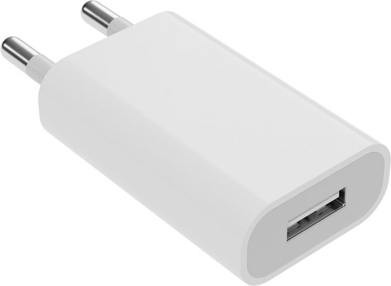 YSONIC Oplader - Universele Lader - USB A Poort Adapter - Type A Stekker - Geschikt voor Apple Samsung Oppo en Meer - Wit