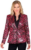 Widmann - Funny & Bad Costume - Blazer à Paillettes Glamour Rose Safari Print Femme - Rose - Grand - Déguisements - Déguisements