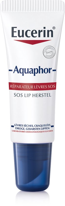 Eucerin Aquaphor SOS Lippenbalsem - Lip Balm - Hydrateert de Droge en Gebarsten Lippen - Ongeparfumeerd - 10 ml