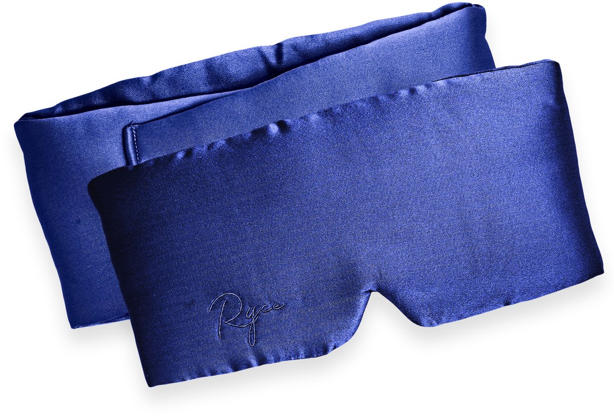 Ryce® Zijden Slaapmasker - Oogmasker - Vrouwen & Mannen - Full Cover - Cadeau - Blauw