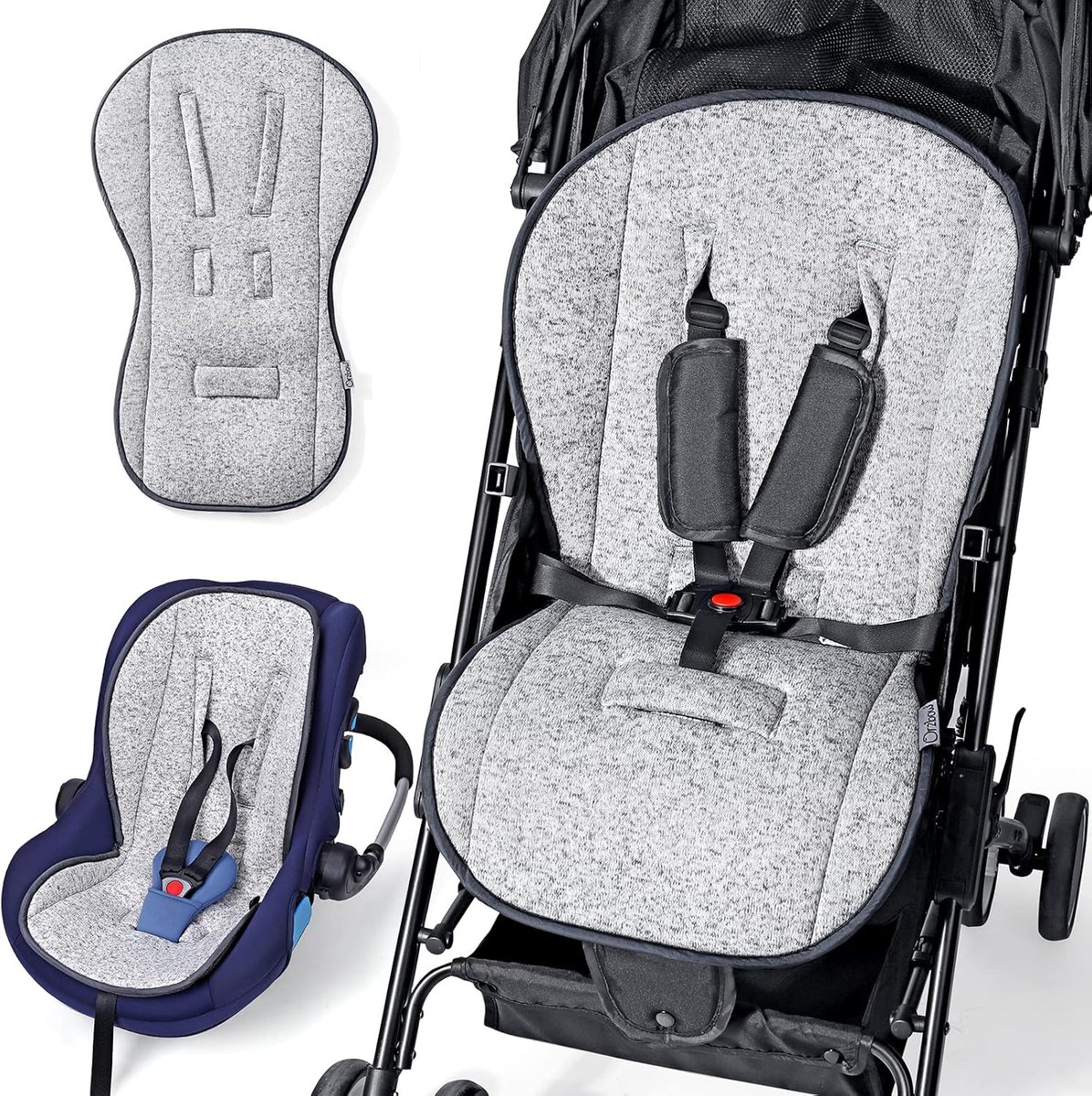 Universeel Kinderwagen Liner met Extra Vulling - Zacht en Luchtdoorlatend Kinderwagenkussen