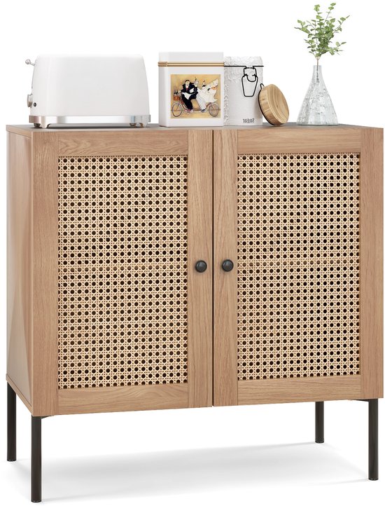 GOPLUS Sideboard, buffetkast met 3 planken, 2 kasten, keukenkast