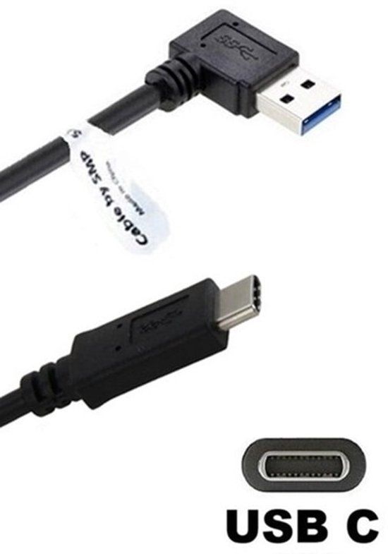 2 stuks OneOne 1,0m USB C kabel. Haakse laadkabel. Oplaadkabel snoer past op Universeel LG, Lenovo, HTC, Samsung Galaxy, Kobo (Rakuten), Sena, Kobo (Rakuten), Denver, Fysic