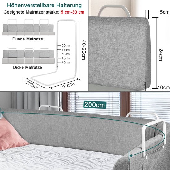 RANJIMA Bedrandbescherming voor kinderbed, 3 stuks, bekleding voor