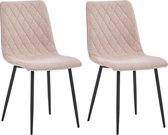 Set van 4 eetkamerstoelen Antibes - Zonder armleuning - Velvet - bruin | 320797