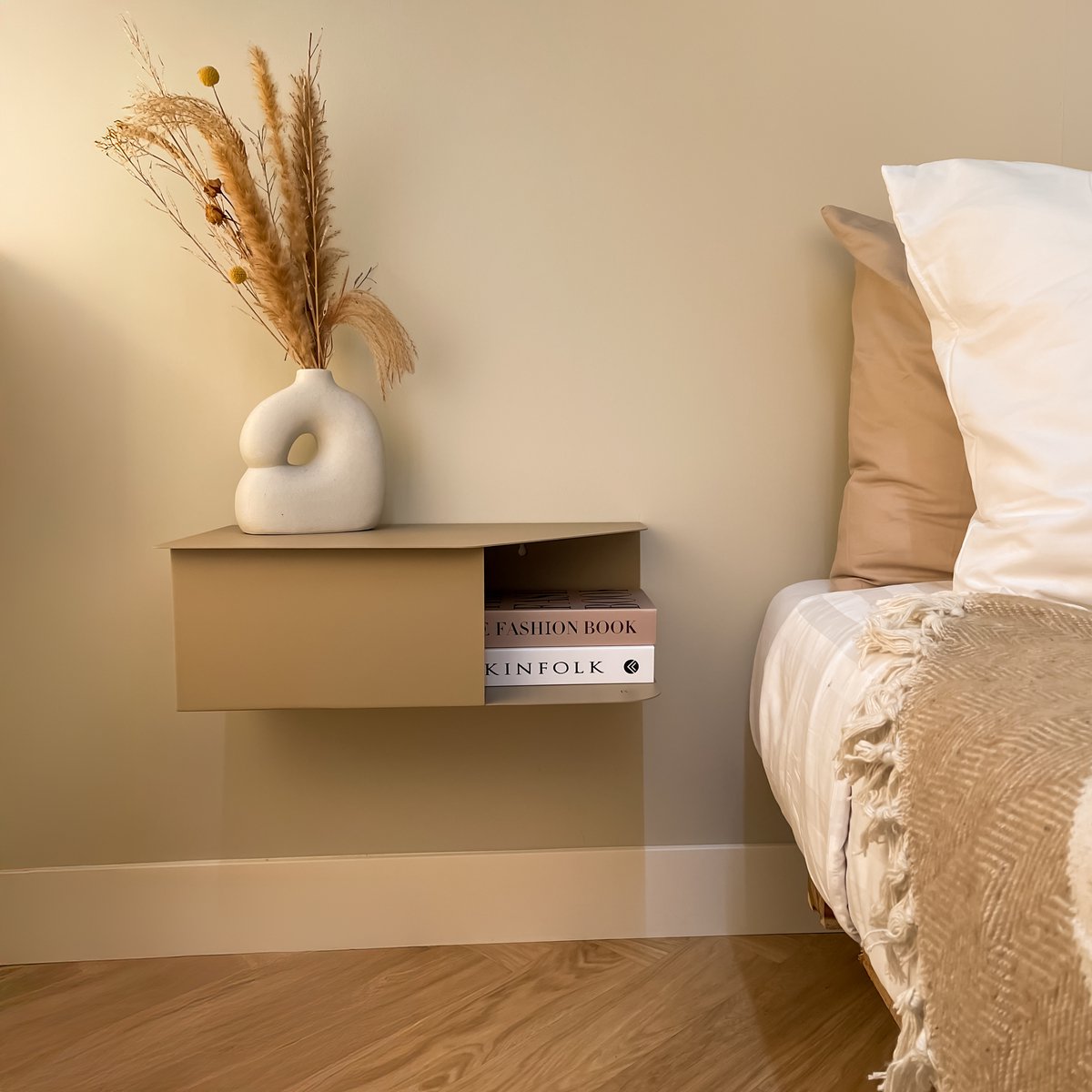 By Bresi - Nachtkastje set van 2 Riva - Beige - Minimalistisch design - Nachtkastjes - Nachtkastje modern