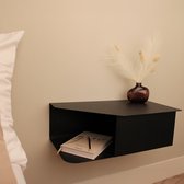 By Bresi - Nachtkastje set van 2 Riva - Zwart - Minimalistisch design - Nachtkastjes - Nachtkastje modern
