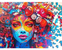 Milliwood - IMA288 Houten Puzzel XXL Enigmatische Vrouw | 3D Puzzels bouwpakket | Hobby Speelgoed voor kinderen & volwassenen | Wanddecoratie Woonkamer | 500 stukjes 51x34cm | In luxe geschenkdoos