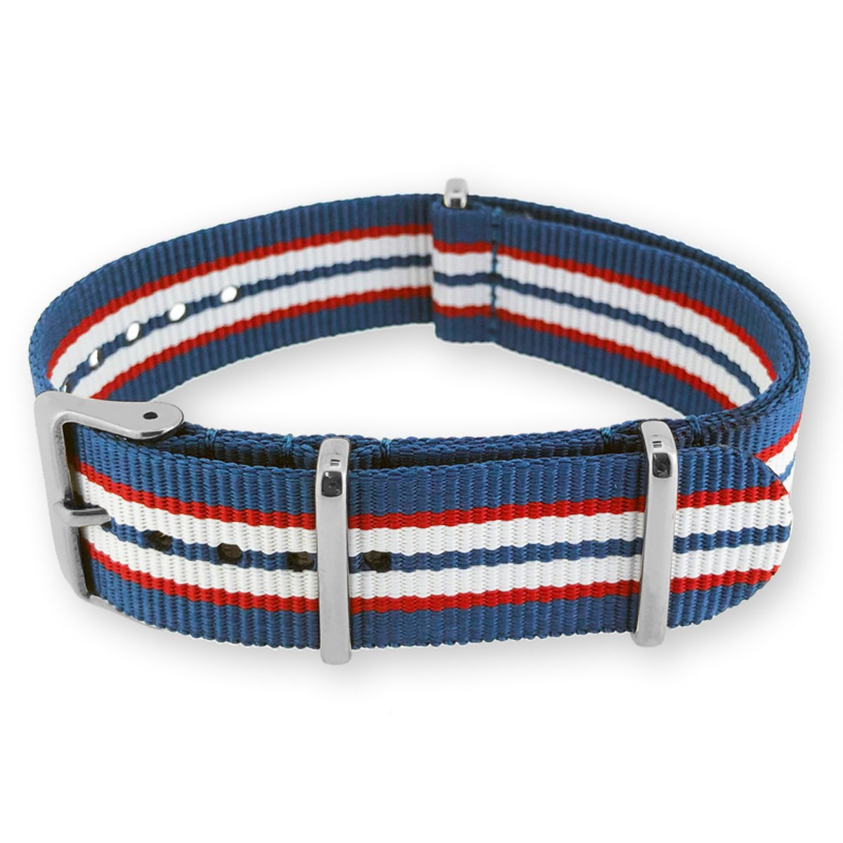 NATO Horlogeband G10 Military Nylon Strap - Original NATOS.com® - Blauw Rood Wit 20mm