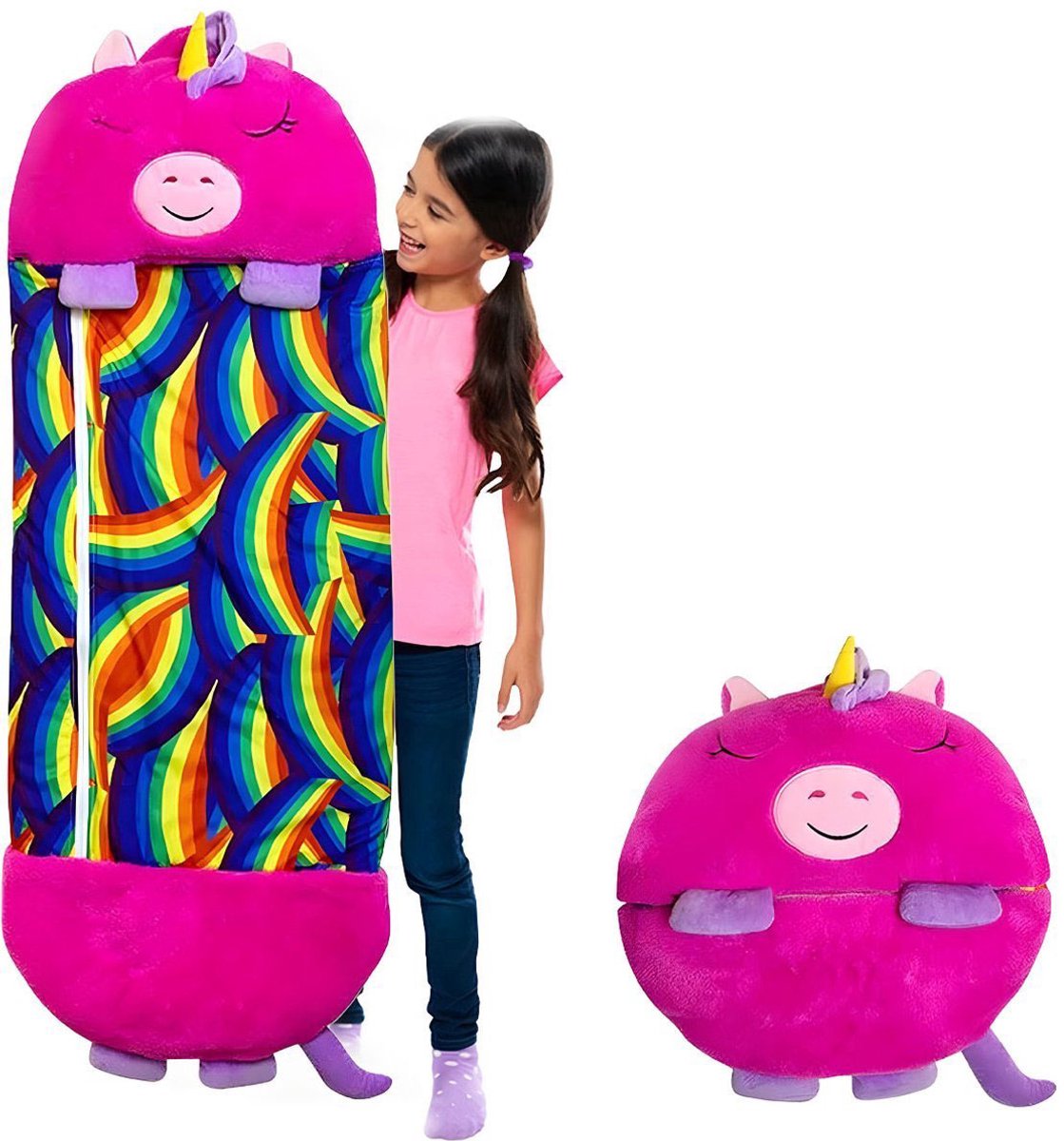 Bol.com Kinderslaapzak Eenhoorn tot 12 Jaar - Met Ingebouwd Kussen & Extra Beenruimte - Wasbaar in Wasmachine - Geschikt tot 150... aanbieding