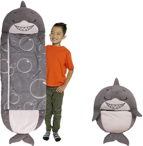 Gigoteuse enfant Shark jusqu'à 12 ans - Avec oreiller intégré et espace Extra pour les jambes - Lavable en machine - Convient jusqu'à 150 cm de longueur de corps - Taille L