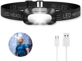 Hoofdlamp Led Oplaadbaar - 5 Lichtstanden met Wit en Rood Licht - Waterdicht en Verstelbaar - Voor Hardlopen en Klussen