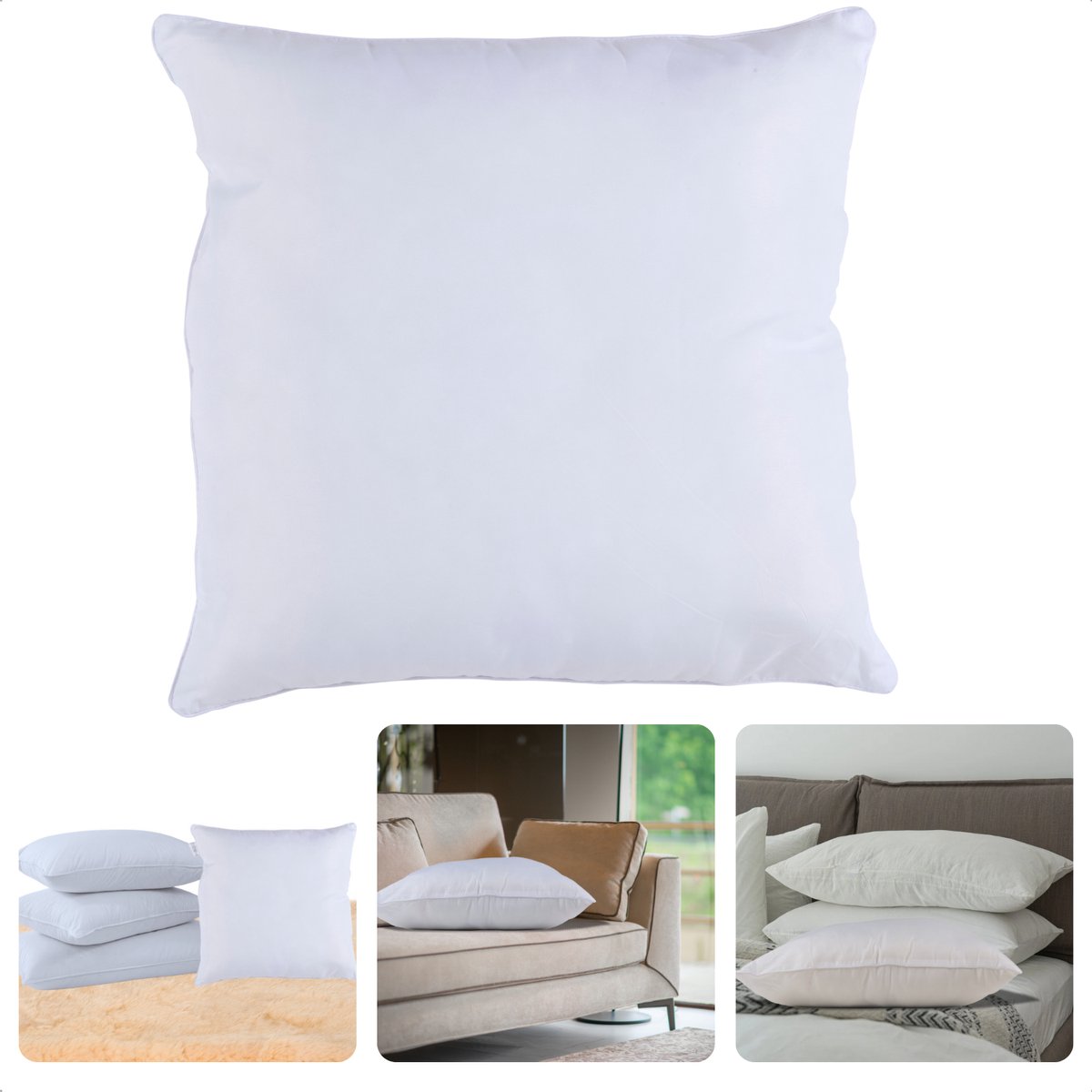 Cheqo® Microvezel Kussen 60x60 - Comfortabel Hoofdkussen - Zacht en Ondersteunend