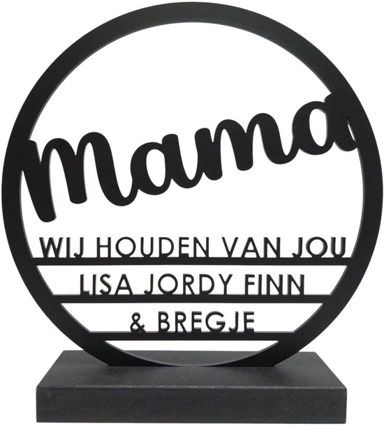 76%ANDERS Assiette Maman personnalisée - 100% recyclée - Ronde 20 cm - Avec votre propre texte et nom - Cadeau pour Maman - Fête des mères ou anniversaire