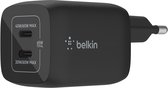 Belkin - Boost-Up Charge Pro Adapter - 2-poorts - USB-C - 65W - Zwart