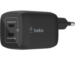 Belkin – Boost-Up Charge Pro Adapter – 2-poorts – USB-C – 65W – Zwart