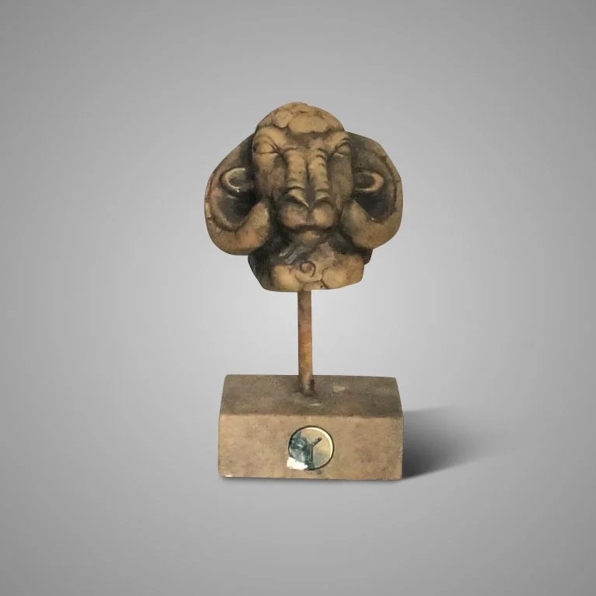 Statue Ram At Iron Majestic Brown M D.12 H.20
