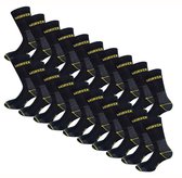 20 PACK Werksokken - Katoen - Maat 43-46 - Zwart | Anti-Slip - Sokken Heren - Sokken Dames