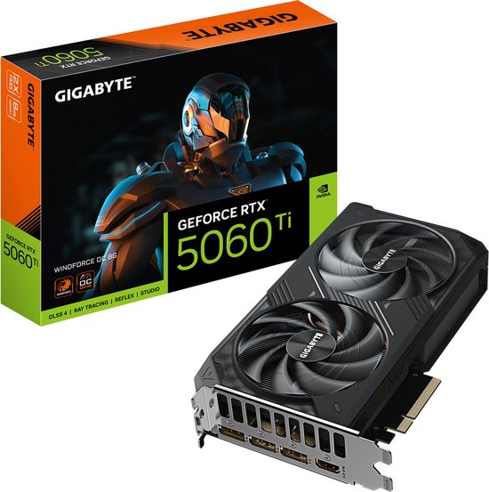 NVIDIA GeForce RTX 5060 Ti 8GB GDDR7 PCIe 5.0 Grafische kaart Dual Fan Actieve Koeling