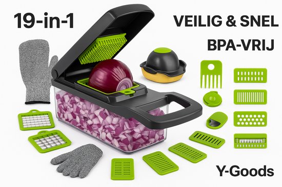 y-goods - groentesnijder - Mandoline - mandoline keukensnijder - Uiensnijder - mandoline groentesnijder