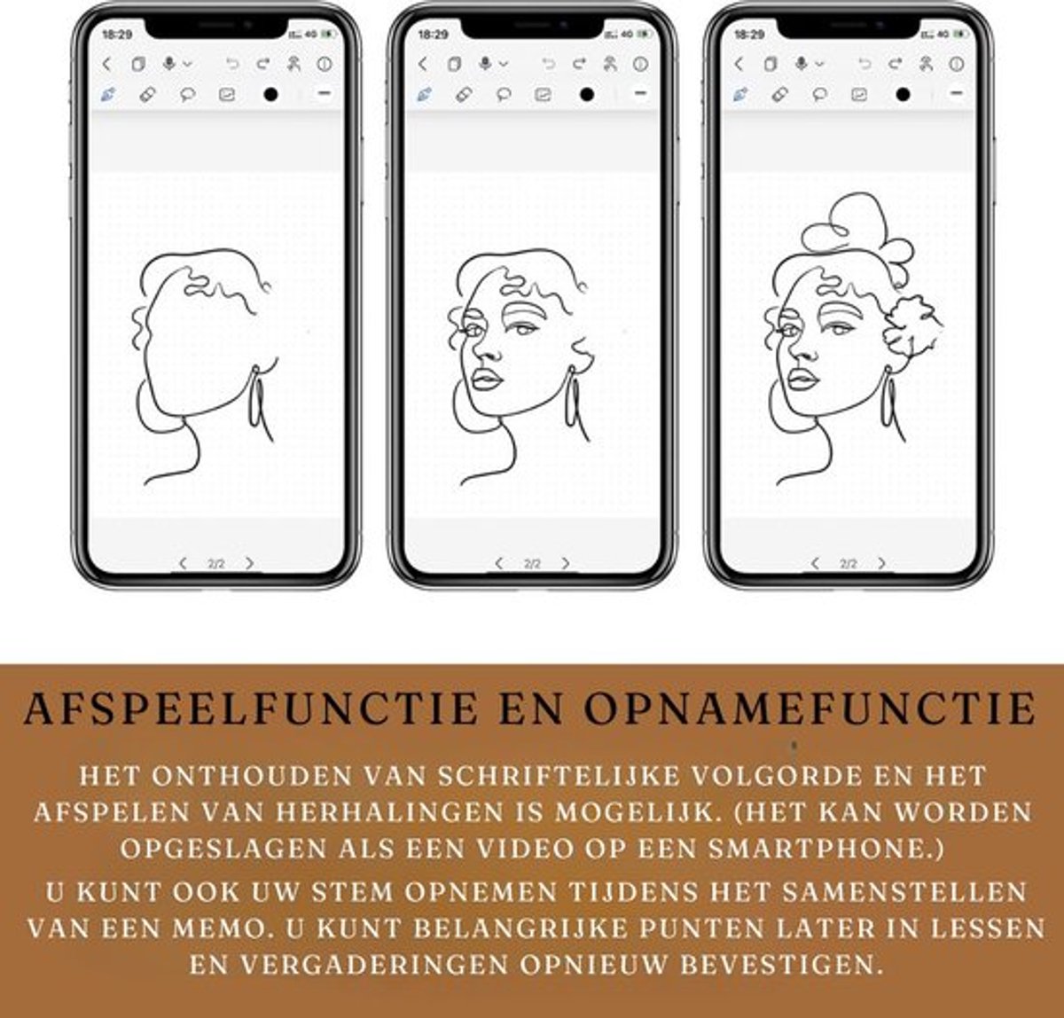 Luxe Digitaal Notitieblok – Remarkable – Writing Tablet met Bluetooth – Led Scherm – Inclusief Pen – Complete Set – Multifcuntioneel – Bruin — cadeau in Elektronica - foto 7
