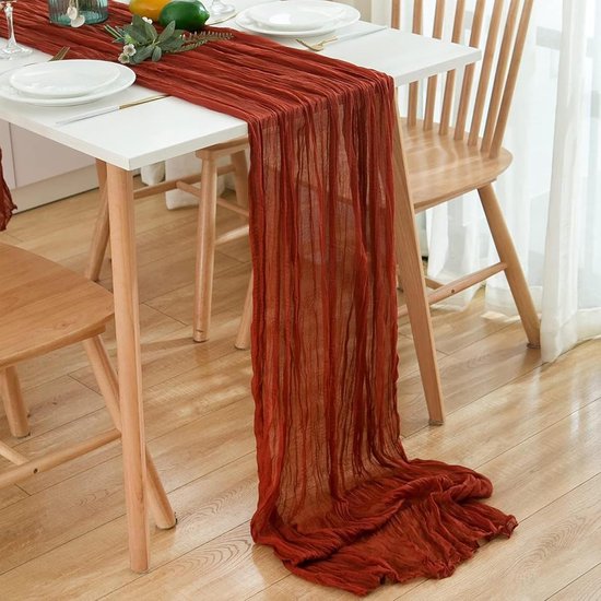 Tafelloper, beige tafelloper, boho, tafelloper, wasbaar