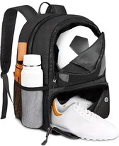 E-Shop4u® - Ultieme Voetbaltas - Voetbalrugzak met schoenen vak en bal vak - lichte Sportrugzak - Jongens en Meisjes - Basketbalrugzak - Waterdicht - Basketbal - Volleybal - Voetbal - Zwart