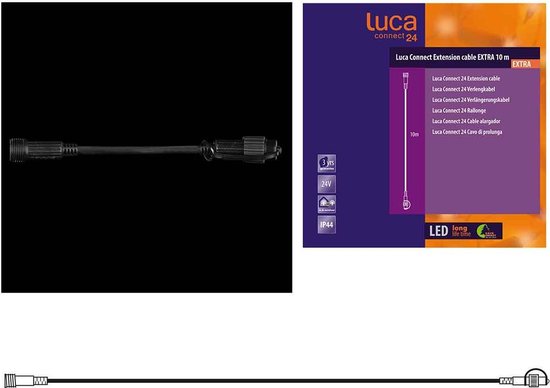 Luca Lighting Connect 24 Verlengsnoer - L1000 cm - Zwart