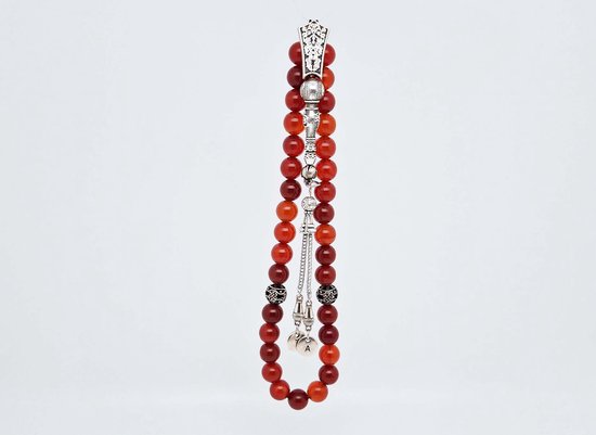 Remi Bijou Tesbih Gebedsketting met 33 parels 'Tengri Biz Menen' wolf - blauw goud