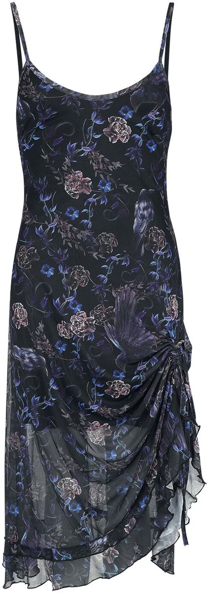Jawbreaker Purple Night Crows Mesh Midi Dames Midi-jurk - meerkleurig - XS