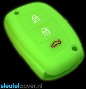 Autosleutel Hoesje geschikt voor Hyundai - SleutelCover - Silicone Autosleutel Cover - Sleutelhoesje Glow in the dark / Lichtgevend