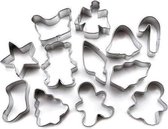 Set van 12 mini metalen uitstekers - kerst - Wilton