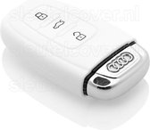 Autosleutel Hoesje geschikt voor Audi - SleutelCover - Silicone Autosleutel Cover - Sleutelhoesje Wit